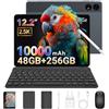 TABWEE 12 Pollici Tablet con Tastiera, 48 GB+256 GB, 10000 mAh | 1600 x 2400 QHD+, Widevine L1, 16 MP+8 MP, Gemini AI , GPS Incorporato, Tablet in Offerta con SIM (Garanzia di 4 Anni)