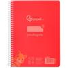 Liderpapel Quaderno a spirale DIN A5 pautaguia copertina plastica 80h 90gr quadro pautado 3mm con margine colore rosso - Unità -