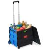 Relaxdays Carrello per la Spesa Pieghevole, 50 L e 35 kg max., con Manico Telescopico, Trolley Portaspesa, Blu Nero