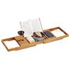 Relaxdays Vassoio Vasca da Bagno XL, con Leggio per Libri & Tablet, Bath Caddy Allungabile in Bambù, 70-105 cm, naturale