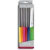 Victorinox Swiss Classic, Coltello da colazione, Coltello da pane, Lama affilata, seghettata, 11 cm, Manico in plastica, Acciaio inossidabile, Set da 6 Pezzi, Colorato