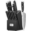 Yabano Set di Coltelli da Cucina, 14 pezzi Ceppo Coltelli con affilatore integrato e blocco, set di coltelli in acciaio inossidabile tedesco professionale