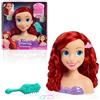Just Play Disney Testa da pettinare di Ariel della Collezione Principesse 20 cm con Accessori, 7 Pezzi, Capelli Rossi, Giochi di finzione, Giocattoli per Bambini di età di Just Play