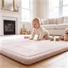 YEAUPE PRO Tappeto Gioco Bambini, 3,5 cm Extra Spesso in Velluto Morbido, 120x170cm (Beige)