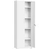 SONGMICS Armadio in Metallo, con 5 Ripiani, Anta Doppia e Chiusura | Armadietto Multiuso, 60 x 40 x 180 cm, Mobiletto per Strumenti, Bianco Opaco, Collezione BEREND OMC014W01V2