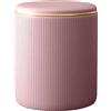 Shally Dogan Pouf Sgabello Contenitore con Rivestimento in Ecopelle Tramato, Poggiapiedi Sedia con Seduta Imbottita per Arredamento Interno, Cucina, Soggiorno, Salotto, Camera da Letto (Rosa)