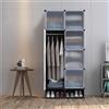 CREVICOSTA QUALITY MARK MARCAS DE CALIDAD - Armadio in Tessuto Portatile Facile da Assemblare con Scarpiera e Portaoggetti 2 Colonne 4 Livelli (Antracite)