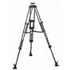 Manfrotto MVTTWINMC CF Treppiede Video a Gamba Doppia con Stabilizzatore Intermedio e Culla da 100/75 mm, Nero