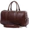 BACCINI Grande borsa da viaggio con scomparto separato per scarpe, in vera pelle, Weekender Florian, borsa sportiva, bagaglio a mano con tracolla, in pelle, da uomo e da donna, Marrone, 48 cm, 48 x 22