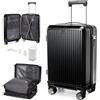 SZLX Zaino Ryanair 40x30x20 Sottovuoto Zaino da Viaggio 40x30x20 Wizzair Bagaglio a Mano 40x20x25 Borse da Cabina per Easyjet 45x36x20 Donna con USB Adatto a PC da 14 Pollici, Valigia Nero