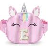 YOOLIFE Regalo di compleanno per ragazze e bambini, marsupio con iniziale, borsa a tracolla, rosa, E, E