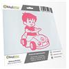 Kiwistar - Adesiva per Auto - per Bambini - Rosa Chiaro - Ragazzo con Macchina, 24 cm - per Auto, Moto, Bicicletta, Autobus - Tuning