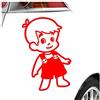 Kiwistar - Adesiva per Auto - per Bambini - Rosso - con salopettesenza Testo a Scelta, 24 cm - per Auto, Moto, Bicicletta, Autobus - Tuning