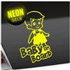 Kiwistar - Adesiva per Auto - per Bambini - Giallo Neon - con salopettesenza Testo a Scelta, 20 cm - per Auto, Moto, Bicicletta, Autobus - Tuning