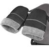 WD&CD Guanti Passeggino, Carrozzina Guanti con Striscia Riflettente, Guanti Passeggino Scaldamani, Cerniera Guanti Antigelo Universali Impermeabili Extra Spessi Caldi per Passeggino (Grigio Cerniera)