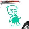 Kiwistar - Adesiva per Auto - per Bambini - Turchese - con salopettesenza Testo a Scelta, 24 cm - per Auto, Moto, Bicicletta, Autobus - Tuning