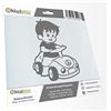 Kiwistar - Adesiva per Auto - per Bambini - Grigio - Ragazzo con Macchina, 20 cm - per Auto, Moto, Bicicletta, Autobus - Tuning