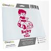 Kiwistar - Adesiva per Auto - per Bambini - Pink - Ragazzo con Macchina - on Board - 15 cm - per Auto, Moto, Bicicletta, Autobus - Tuning