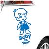 Kiwistar - Adesiva per Auto - per Bambini - Blue - con salopettesenza Testo a Scelta, 15 cm - per Auto, Moto, Bicicletta, Autobus - Tuning