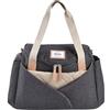 BÉABA, Borsa fasciatoio Sydney, Modulare, Grande capacità, Scomparti multipli, Spazio Cocoon, Tasca pranzo isolata, Sistema di aggancio al passeggino, Maniglie per il trasporto, Grigio scuro screziato