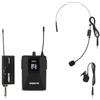VONYX WM55B - Microfono senza fili UHF con trasmettitore BodyPack, microfono e microfono, ricevitore senza fili, jack da 6,35 mm, 10 canali, ideale per vassoi TV, produzioni, animatori