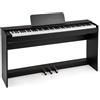 COSTWAY Pianoforte Digitale 88 Tasti Pesati, MIDI USB Pedale | Pianoforte Verticale Elettrica con 128 Timbri, 128 Ritmi e 30 Demo, Doppia Tastiera, Leggio, per Principianti Bambini Adulti