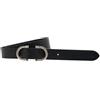 Lee - Cintura Donna - 100% Pelle - Double Clasp Belt - Nero