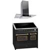 GURARI Fornello a induzione E 913 DF RU BL+GCH T 466 IS 90 BL PRIME Retro elettrico 90 cm, Range Coocker con induzione FLEX + cappa aspirante 90 cm