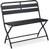 Relaxdays Panca da Esterno, Pieghevole, 2 Posti, Panchina da Giardino, Arredamento Balcone, Ferro, 83,5x90x49 cm, Grigio