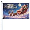 Newhomestyle Bandiere da esterno con Babbo Natale, Buon Anno Nuovo Inverno 90 x 150 cm, colori vivaci e a prova di sbiadimento, bandiera per case da appendere, per patio, cortile, prato, giardino, con 2 occhielli