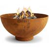 MOODZ Outdoor Living Moodz - Braciere Dome di alta qualità, 60 cm, in acciaio Corten, 3 mm, robusto braciere da giardino per esterni, resistente alle intemperie e durevole, design per esterni
