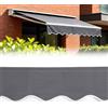 OUGPIU Tessuto di ricambio per tenda da sole, 3m x 20 cm, in poliestere, impermeabile, resistente ai raggi UV, tessuto di ricambio (grigio)