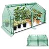 MAYTIIMO Mini serra 180 x 90 x 90 cm, con 2 porte a rullo, copertura per aiuole rialzate in HDPE da 140 g/m² e struttura in ferro per giardino, terrazze (copertura isolante verde)