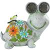 Maximex Figura da Giardino Solare Tartaruga Blinky Eyes con Occhi LED, Statua da Giardino Resistente alle intemperie, 20 x 17 x 12 cm, poliresina