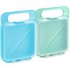 TATAY Porta Merenda Fresh Adatto alla Lavastoviglie Adatto al Microonde | Porta Merenda Alimenti | Set da 2 Pezzi | Misure 14x4x18 cm | Materiale Senza BPA | Adatto al Freezer, Blu e Verde Menta