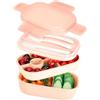 VINATO Lunch Box 1900ml Schiscetta Pranzo Per Adulti E Bambini, Porta Pranzo Ermetico A 3 Scomparti Con Posate, Ideale Per Ufficio, Scuola E Viaggi, Portapranzo Ufficio Senza BPA, Rosa