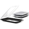 TATAY Contenitore Alimenti Standard Adatto alla Lavastoviglie | Contenitore Alimenti Cucina | Set da 3 Pezzi | Misure 17x3,2x25,2 cm | Materiale Senza BPA | Adatto al Microonde, Nero