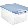 TATAY Scatola con Coperchio 27x39x19 cm Plastica ABS Senza BPA | Scatola con Coperchio Casa | Capacità 14 L | Design Impilabile | Coperchio con Cerniera | Manici Ergonomici, Blu