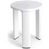 TATAY Sgabello da bagno rotondo Sgabello da bagno rotondo finitura lucida | Sgabello da bagno rotondo | Misure 31,5x31,5x40,5 cm | Facile da Pulire | Tre gambe | Plastica resistente, Bianco