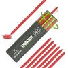 Tracer Set di 6 mine di ricambio per matita resistente, colore rosso, 6 x 5,2 mm, ad alta visibilità, in grafite, per matite dure, colore rosso