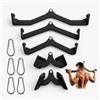 Relaxdays, barra per trazioni, set da 5 pezzi, per esercizi di trazione e resistenza, accessori per il fitness, acciaio e PVC, impugnature antiscivolo, colore nero