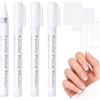 Crunier Set di 4 Penne Bianche per Nail Art con 3 Adesivi per Unghie | Penna di Precisione per French Manicure,Penna con Smalto Bianco,Nail Art 3D per Unghie In Gel Bianco,per Nail Art Fai-Da-Te