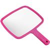 TRIXES Grande specchio a mano, Essenziale per saloni di parrucchiere, Rosa | Accessorio per barbieri, parrucchieri ed estetisti, per uso domestico e professionale, Riflesso grandangolare - 20cm x 17,5cm