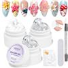 MIZHSE Set di gel UV per nail art 3D, per nail art, colore bianco trasparente, 15 g