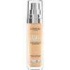 L'Oreal Paris L'Oréal Paris True Match Foundation, fondotinta senza cuciture, con acido ialuronico, formula vegana, consistenza liquida, copertura media, finitura naturale, per tutti i tipi di pelle, 4,5 D/W Warm