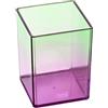 Idena 11363 - Portapenne in plastica, portamatite in viola-verde, dimensioni circa 7,5 x 7,5 x 10,1 cm, adatto per la scuola e l'ufficio