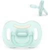 Suavinex, ciuccio interamente in silicone, per neonati 6/18 mesi, blu | Brilla al buio, ideale per la notte, tettina fisiologica SX Pro, simmetrica, piatta e flessibile, rispetta lo sviluppo orale