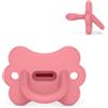 Suavinex, Ciuccio Interamente in Silicone, per Neonati 6/18 Mesi, Rosa | Con tettarella fisiologica SX Pro, simmetrica, piatta e flessibile, rispetta lo sviluppo orale, molto morbida, Butterfly