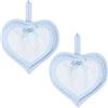 Filet - Confezione 2 pezzi Fiocco Nascita a forma di cuore, Cielo