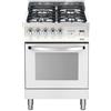 Lofra PBP66GVT/C Cucina Gas 4 Fornelli con Forno Elettrico,Natural da 60 cm Bianco
